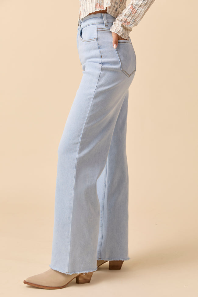 Kelsea Light Wash Wide Leg Jeans-Sunny Prom