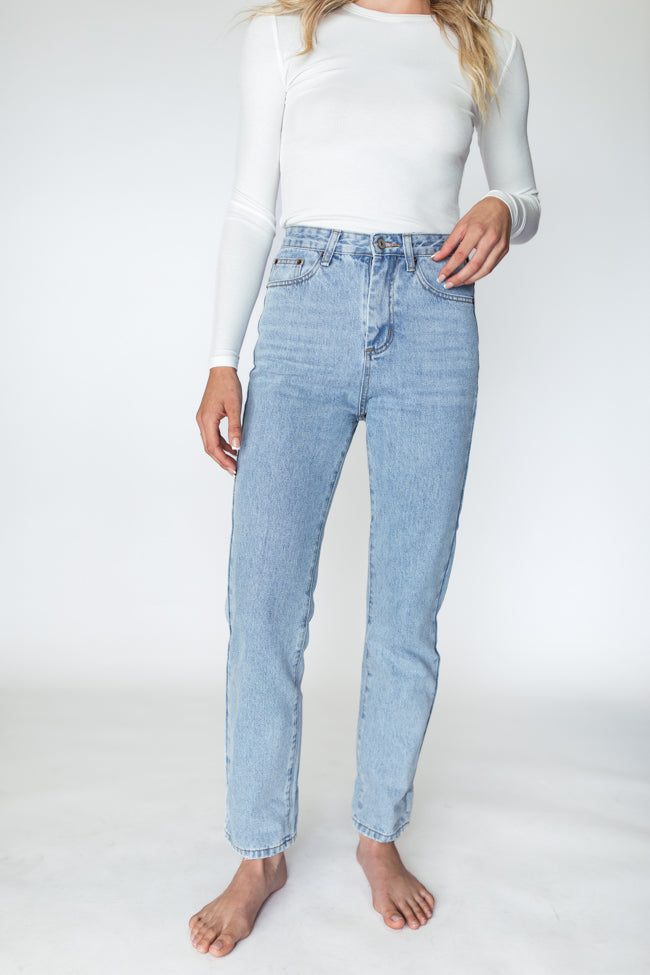 Megan Light Wash Tall Straight Leg Mom Jeans FINAL SALE-Sunny Prom