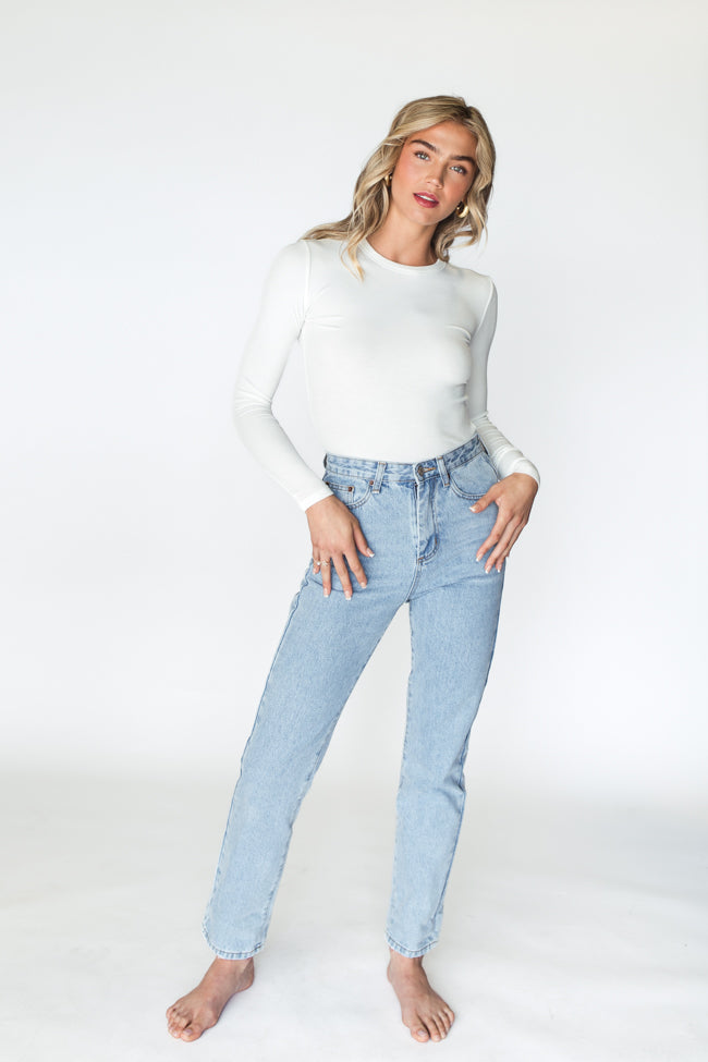 Megan Light Wash Tall Straight Leg Mom Jeans FINAL SALE-Sunny Prom