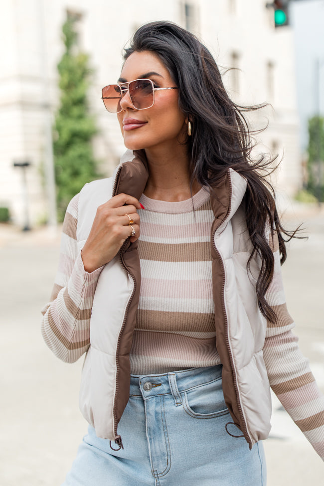 Where You See Fit Cocoa and Khaki Reversible Vest FINAL SALE-Sunny Prom