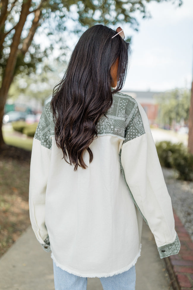 Better Together Olive Paisley Shacket FINAL SALE-Sunny Prom