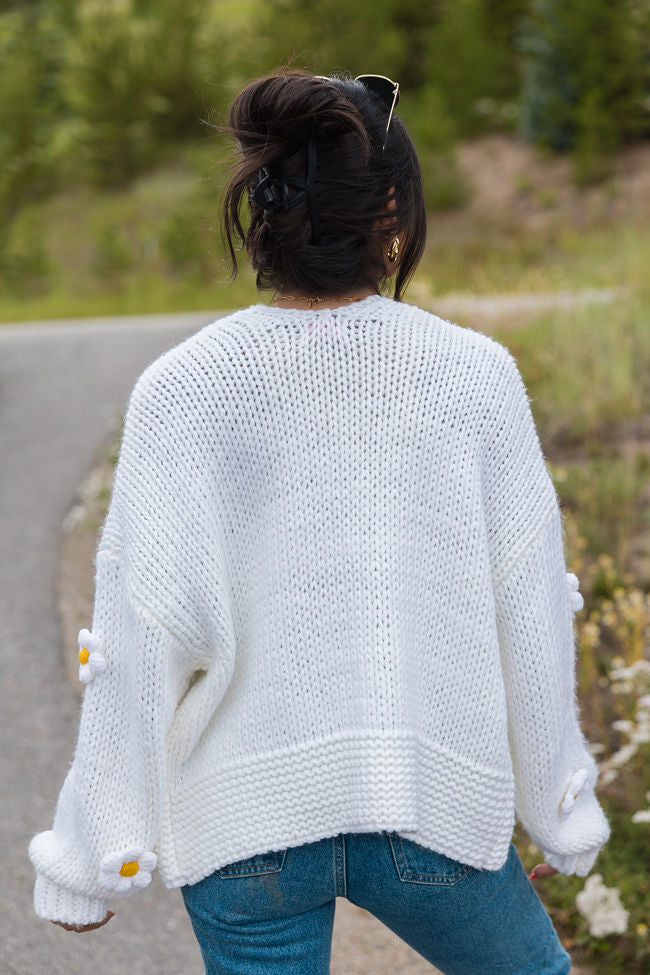 The Way I Feel Ivory Floral Applique Cardigan FINAL SALE-Sunny Prom