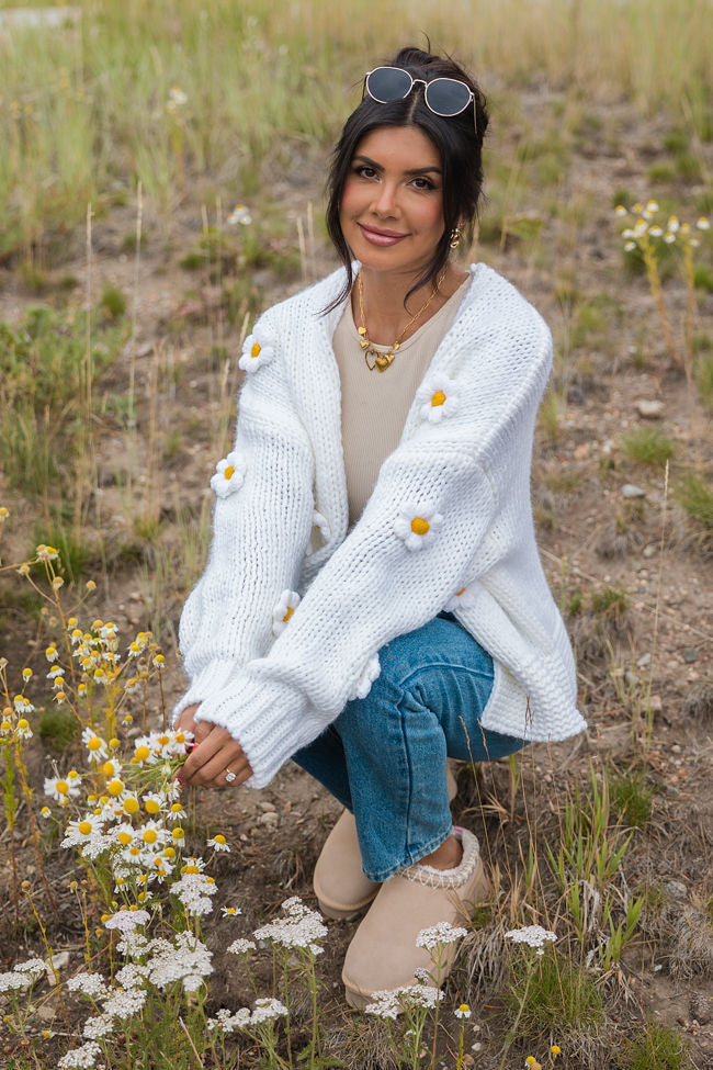 The Way I Feel Ivory Floral Applique Cardigan FINAL SALE-Sunny Prom