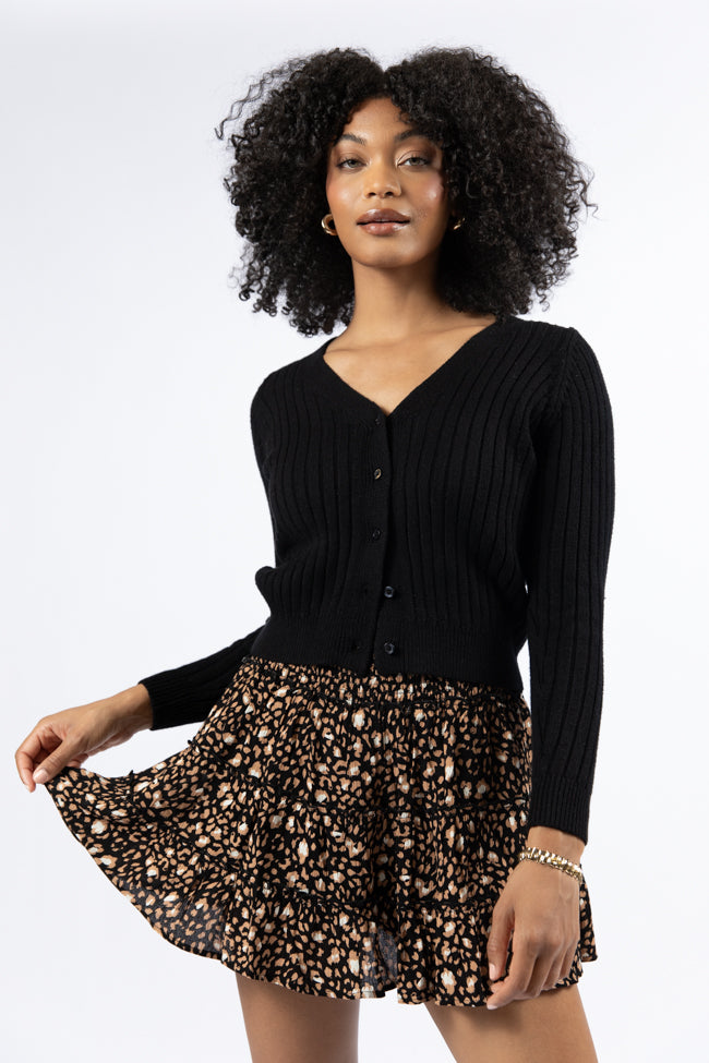 Through The Garden Black Leopard Mini Skort FINAL SALE-Sunny Prom