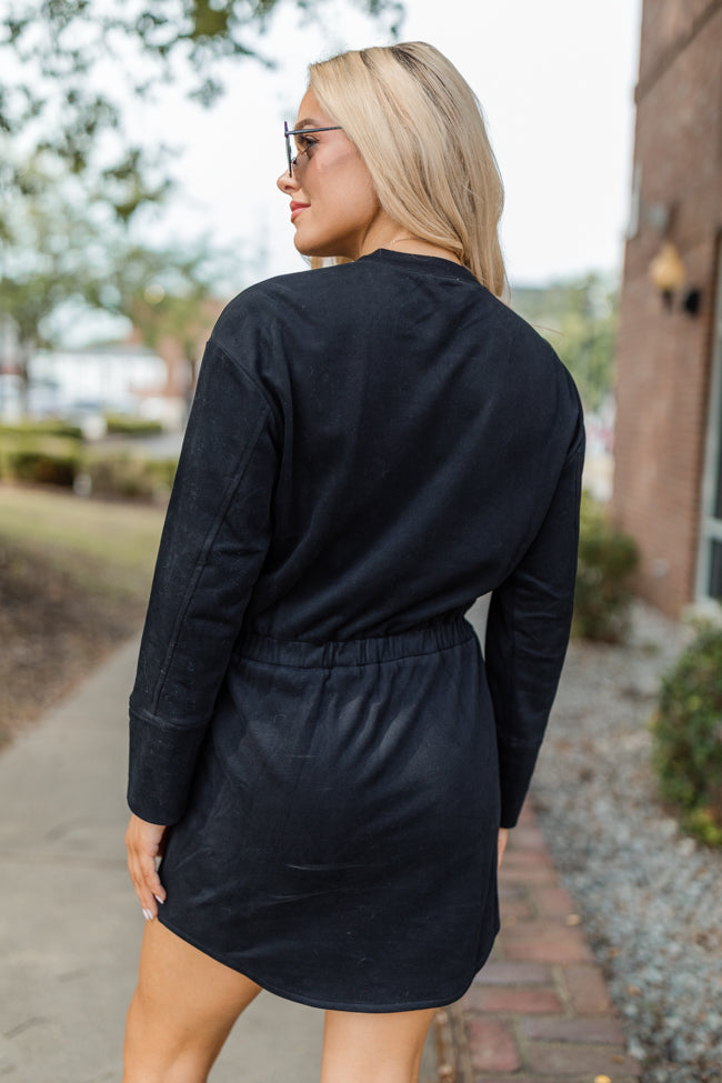Hope In You Black Knit Long Sleeve Mini Dress FINAL SALE-Sunny Prom