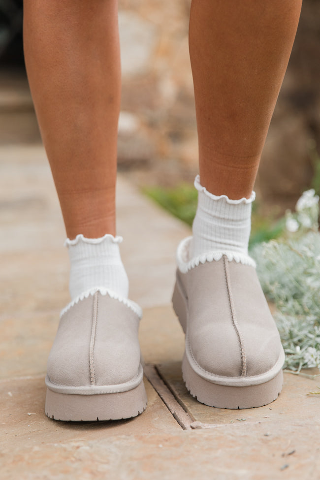 Gabbie Grey Embroidered Slippers FINAL SALE-Sunny Prom