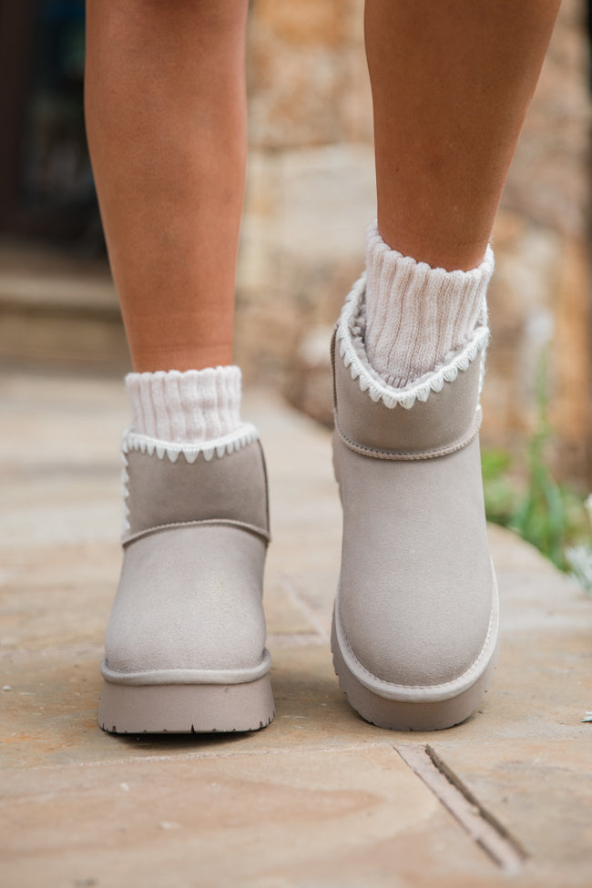 Helen Grey Embroidered Boots FINAL SALE-Sunny Prom