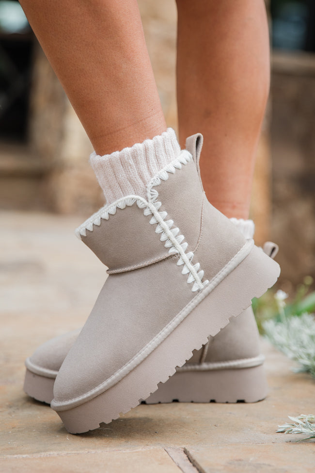 Helen Grey Embroidered Boots FINAL SALE-Sunny Prom