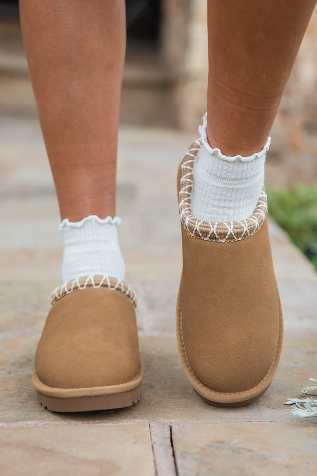 Sydney Chestnut Short Slip-On Booties FINAL SALE-Sunny Prom