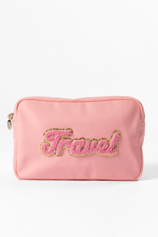 Pink "Travel" Travel Pouch FINAL SALE-Sunny Prom