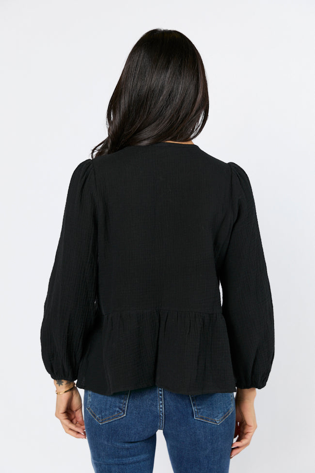 Close To Me Black Bow Detail Blouse FINAL SALE-Sunny Prom