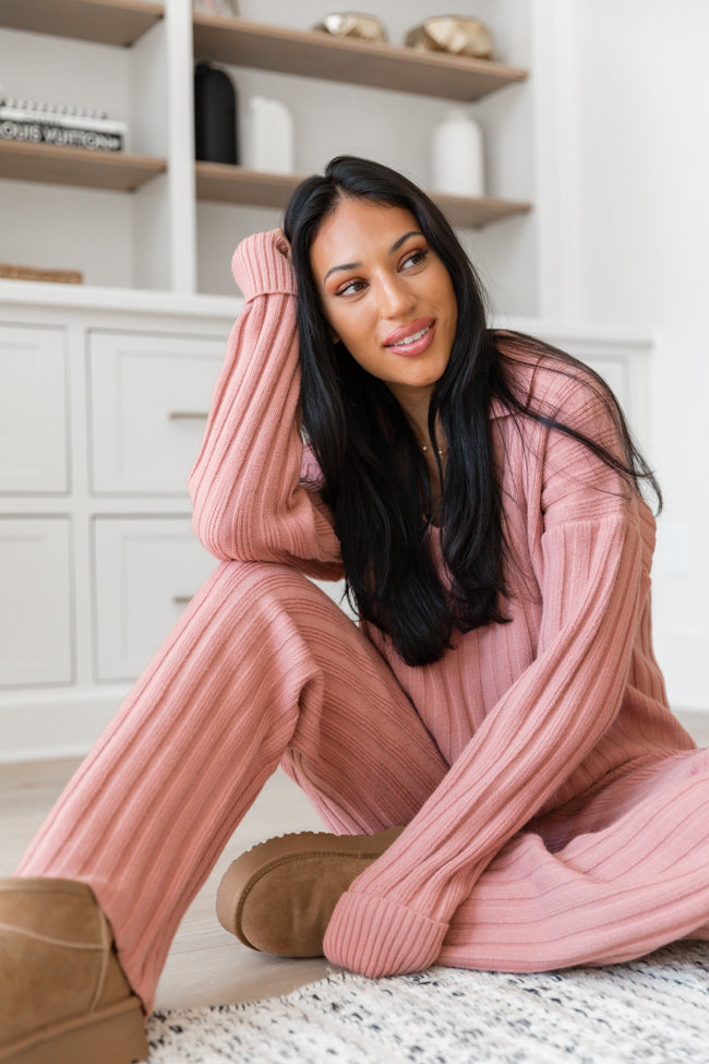 For The Long Haul Mauve Knit Pants FINAL SALE-Sunny Prom