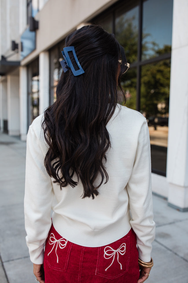 Let's Be Honest Ivory V-Neck Sweater FINAL SALE-Sunny Prom