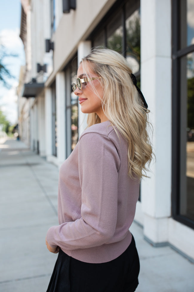 Let's Be Honest Mocha V-Neck Sweater FINAL SALE-Sunny Prom