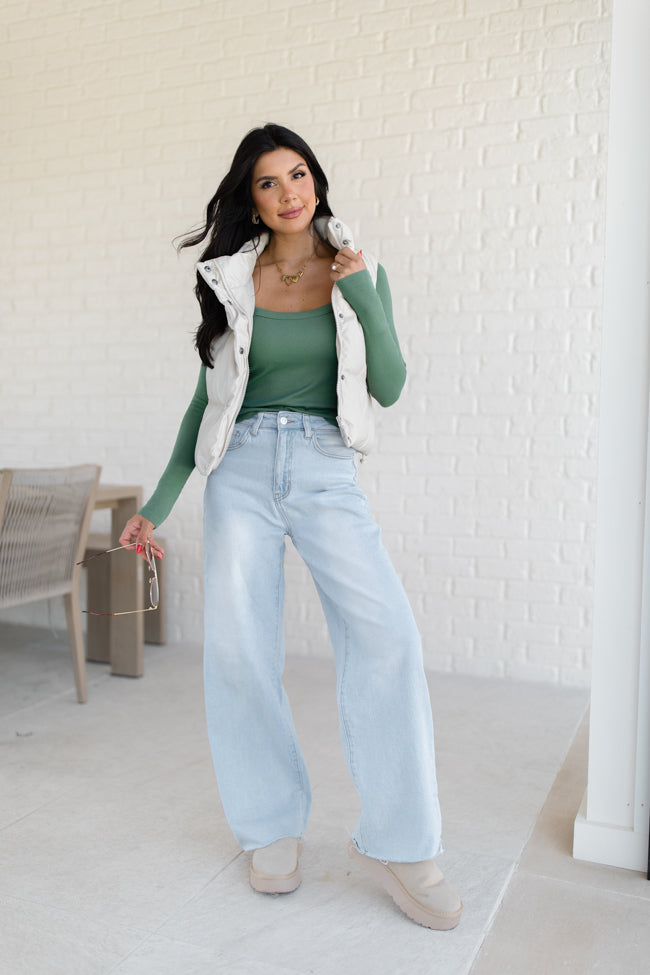 Make Your Choice Olive Ribbed Scoop Neck Long Sleeve Tee FINAL SALE-Sunny Prom