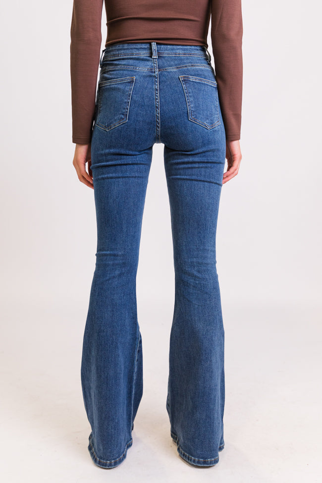 Maren Tall Dark Wash Stretchy Flare Jeans-Sunny Prom
