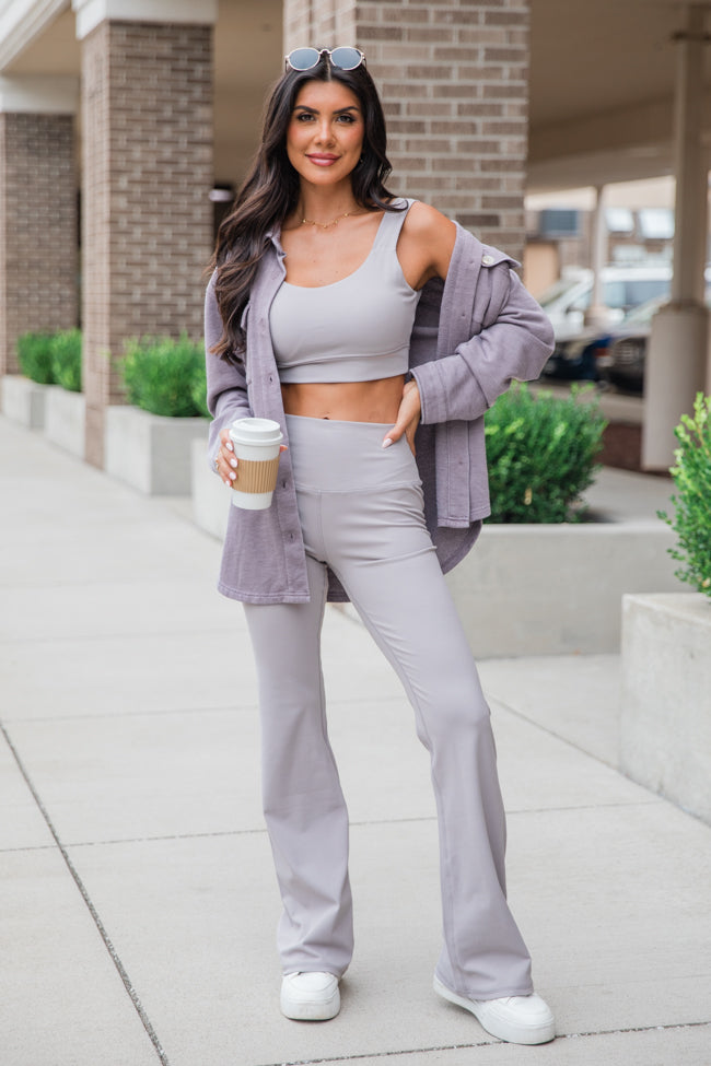 Learn As You Go Taupe Acid Wash Knit Shacket FINAL SALE-Sunny Prom