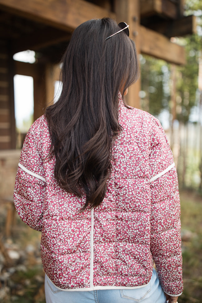 Set Me Free Berry Floral Quilted Jacket FINAL SALE-Sunny Prom