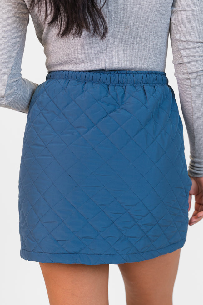 Colder Weather Blue Quilted Skort FINAL SALE-Sunny Prom