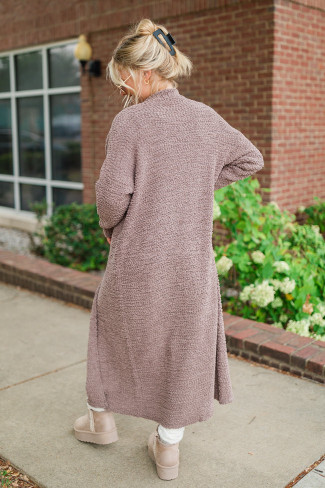 Slow Your Roll Mocha Long Popcorn Cardigan FINAL SALE-Sunny Prom