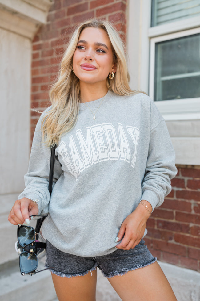 Gameday Block Grey Graphic Sweatshirt SALE-Sunny Prom
