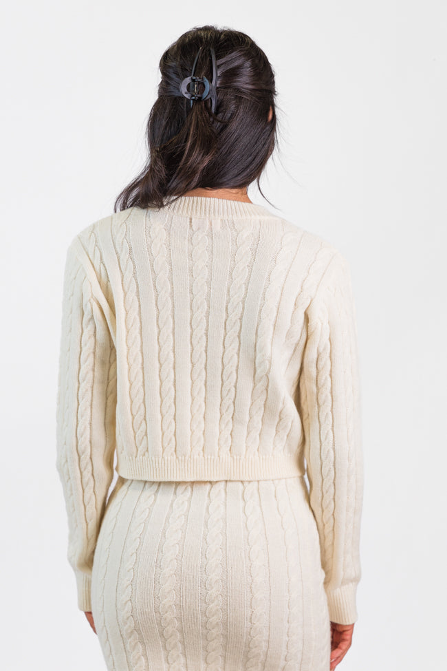 There's Always Hope Bow Front Cable Knit Cardigan FINAL SALE-Sunny Prom