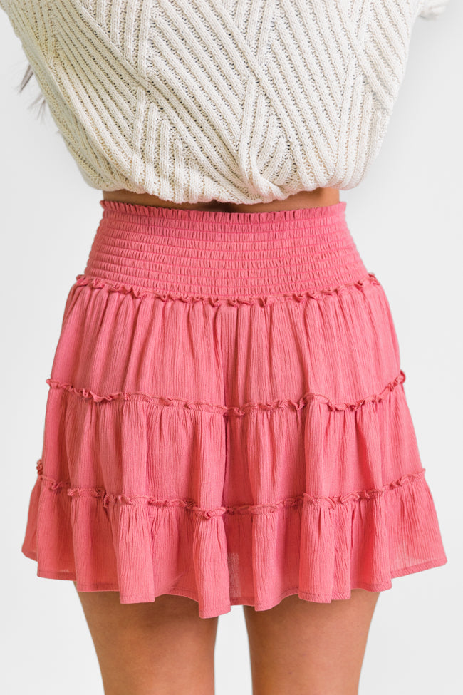 Through The Garden Rose Solid Mini Skort SALE-Sunny Prom