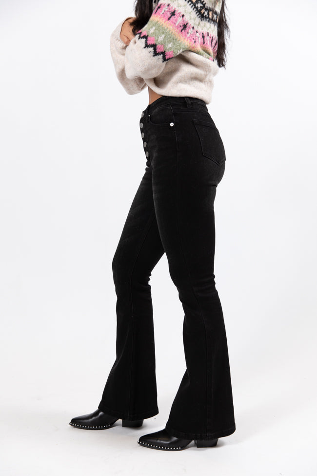 Midnight Moves Black Flared Jeans FINAL SALE-Sunny Prom