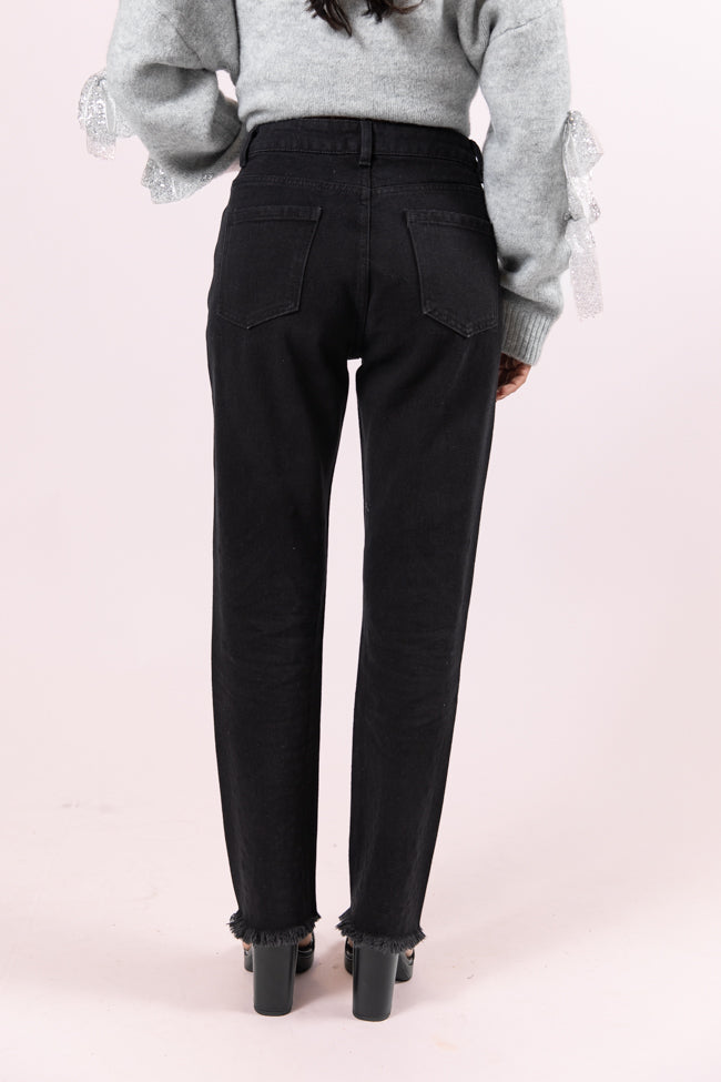 LaDonna Black Rhinestone Detail Jeans FINAL SALE-Sunny Prom