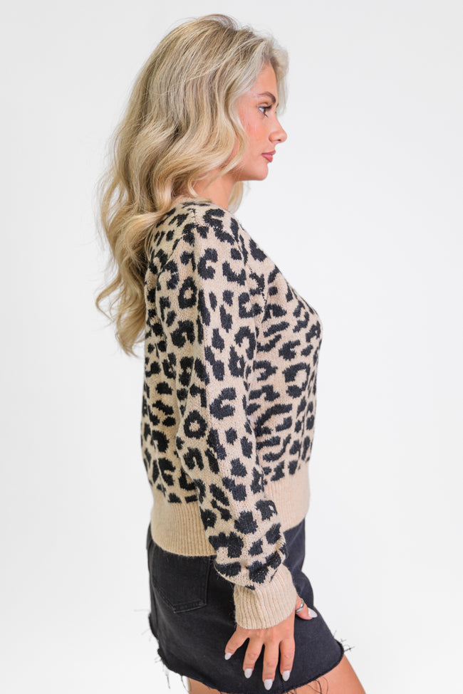 Fierce Feelings V-Neck Leopard Sweater FINAL SALE-Sunny Prom