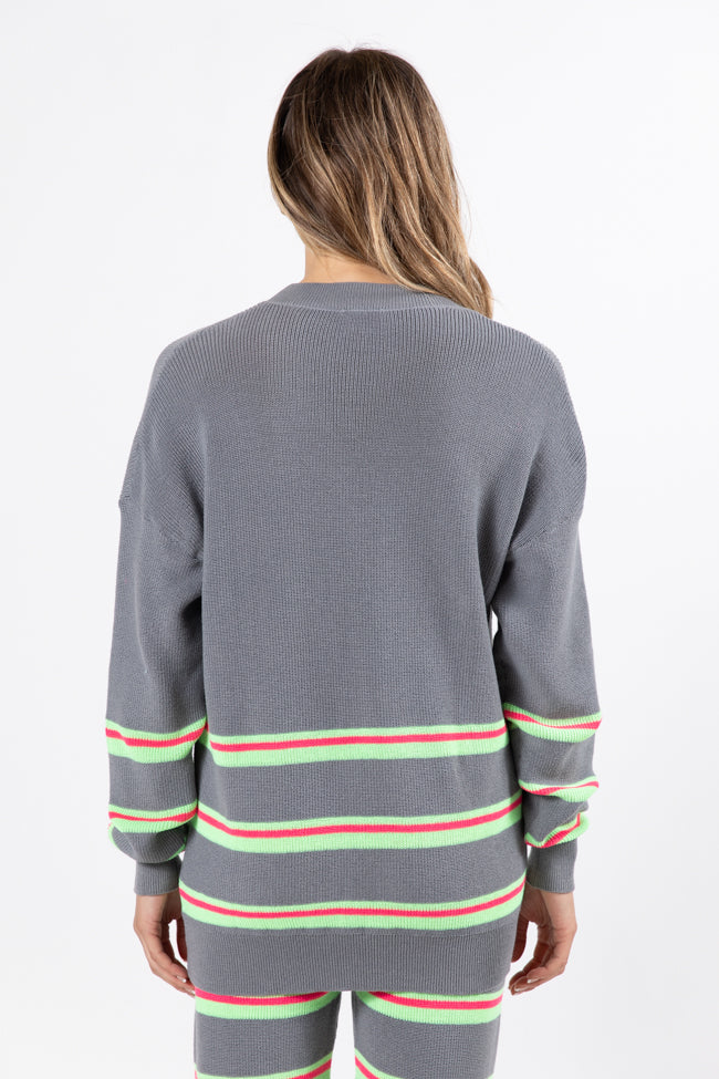 Seeing Stripes Pink and Green Striped Sweater FINAL SALE-Sunny Prom