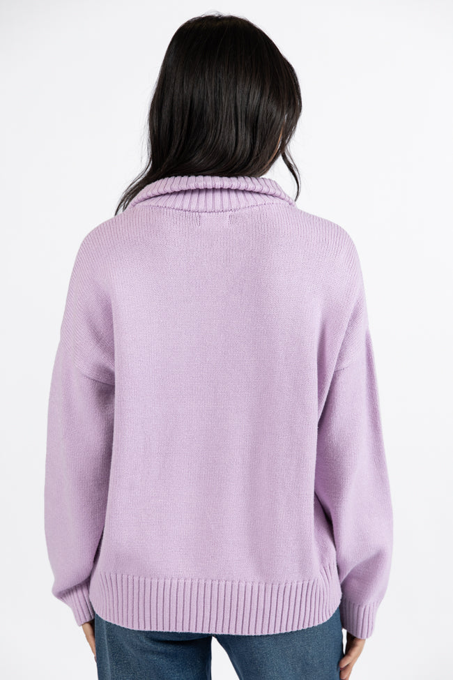 Roll With It Purple West Coast Quarter Zip Sweater FINAL SALE-Sunny Prom