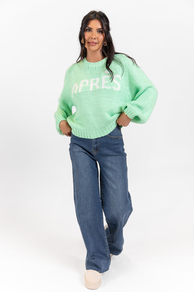 Apres Party Green Sweater FINAL SALE-Sunny Prom