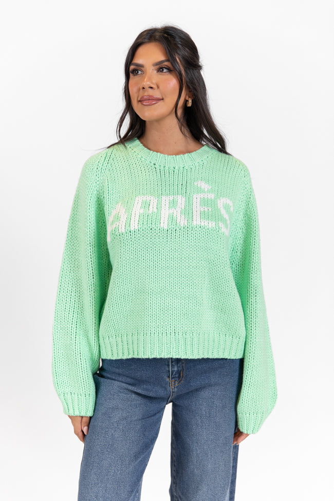 Apres Party Green Sweater FINAL SALE-Sunny Prom