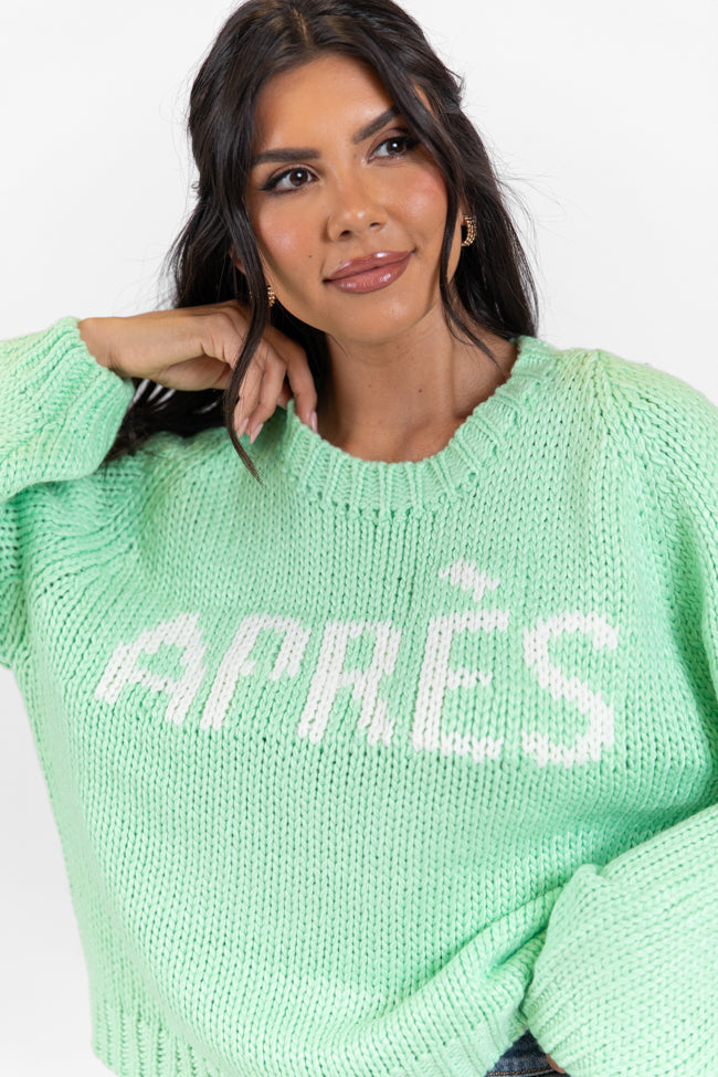 Apres Party Green Sweater FINAL SALE-Sunny Prom