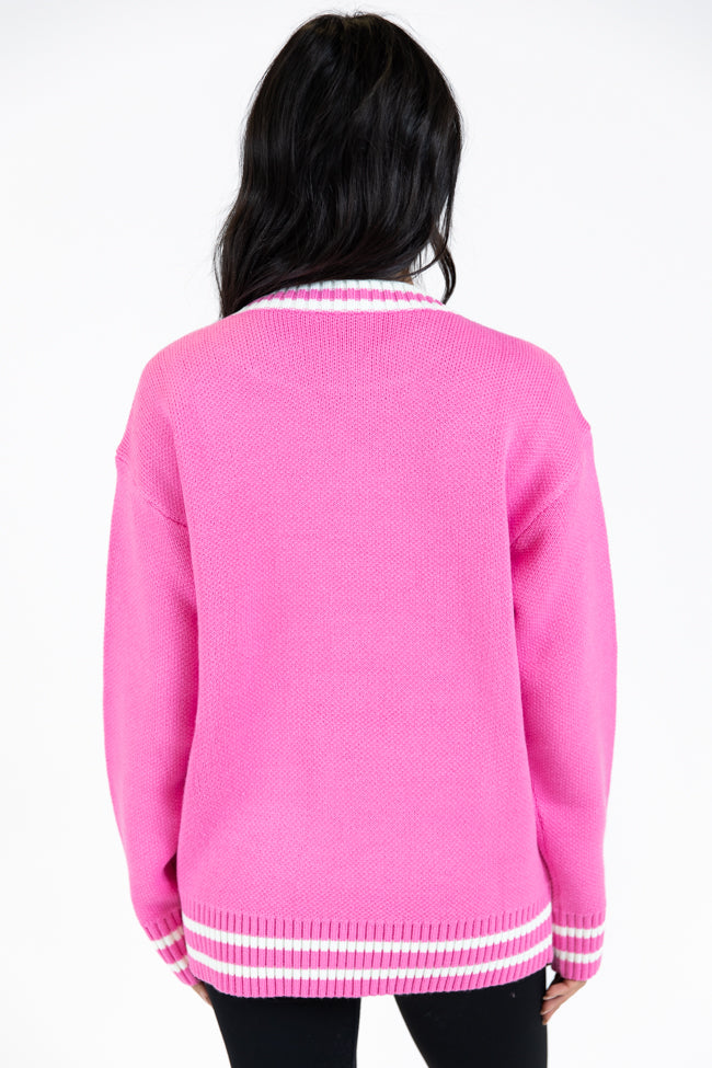 Varsity Ski Pink Sweater FINAL SALE-Sunny Prom