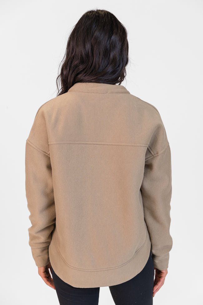 No Competition Taupe Gromet Detail Sweatshirt FINAL SALE-Sunny Prom