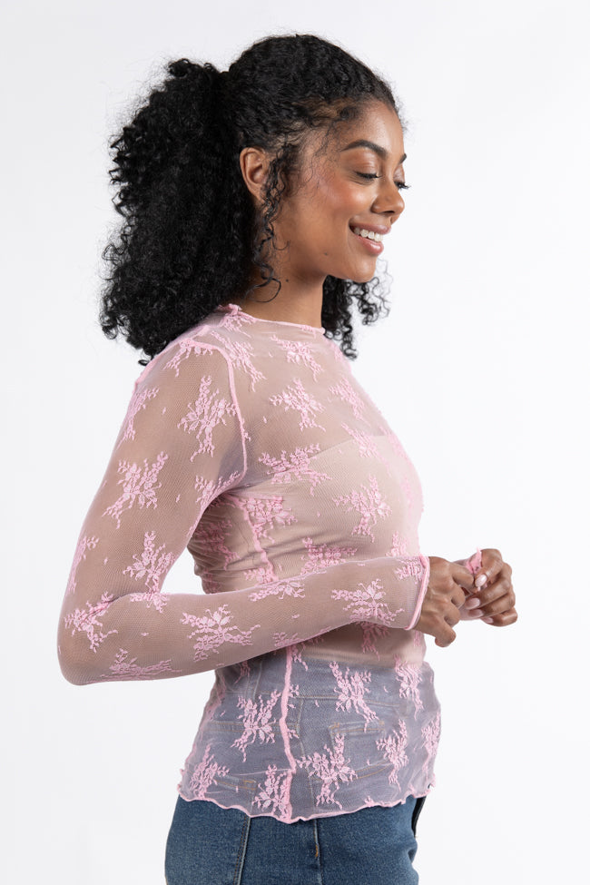 Speak Your Truth Pink Long Sleeve Layering Blouse-Sunny Prom