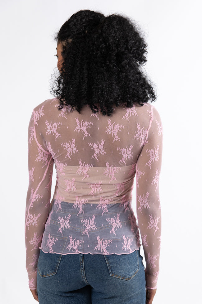 Speak Your Truth Pink Long Sleeve Layering Blouse-Sunny Prom