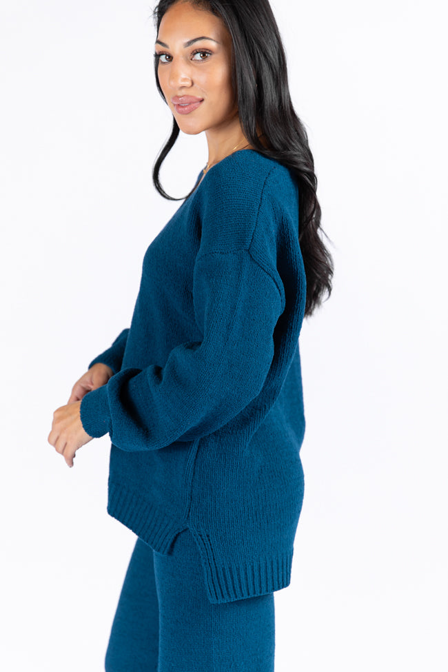 Cozy For Keeps Navy V-Neck Sweater FINAL SALE-Sunny Prom