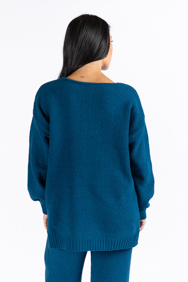 Cozy For Keeps Navy V-Neck Sweater FINAL SALE-Sunny Prom