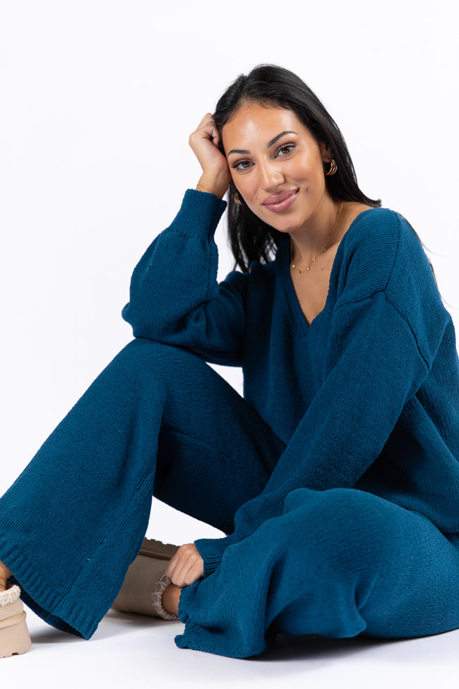 Cozy For Keeps Navy V-Neck Sweater FINAL SALE-Sunny Prom