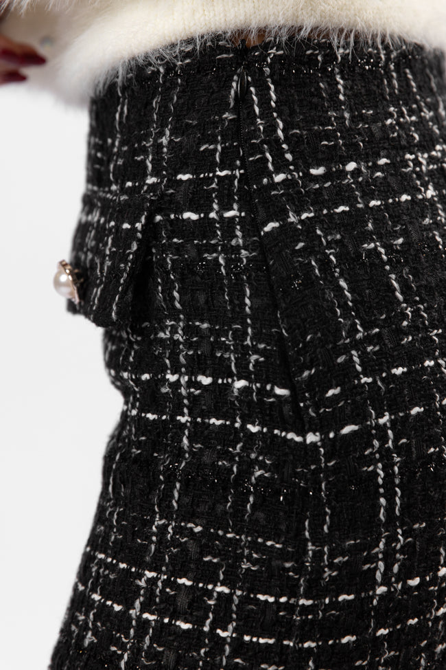 Amazed By You Black Tweed Pocketed Skort FINAL SALE-Sunny Prom