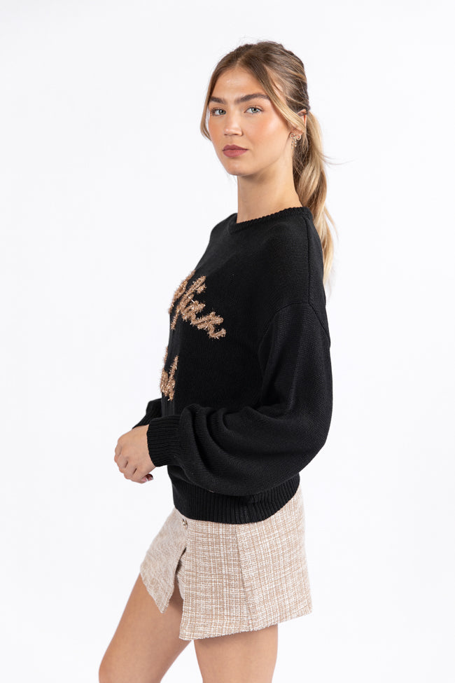 Pop Fizz Clink Black Sweater FINAL SALE-Sunny Prom