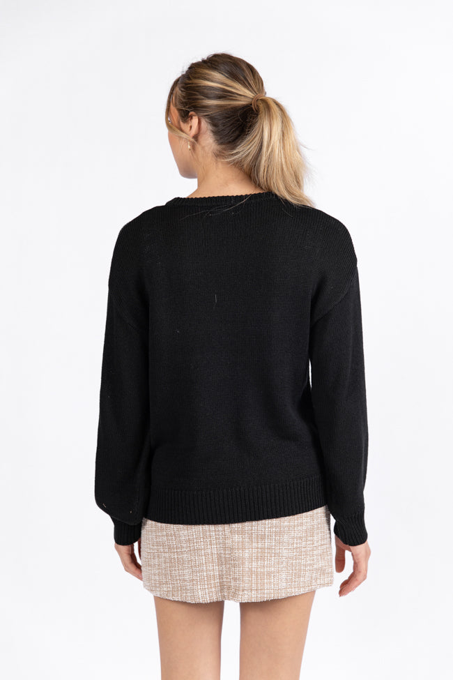 Pop Fizz Clink Black Sweater FINAL SALE-Sunny Prom