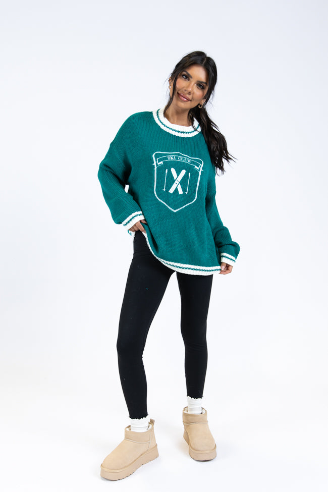 Ski Club Green and Ivory Embroidered Sweater FINAL SALE-Sunny Prom