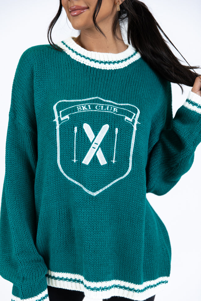 Ski Club Green and Ivory Embroidered Sweater FINAL SALE-Sunny Prom