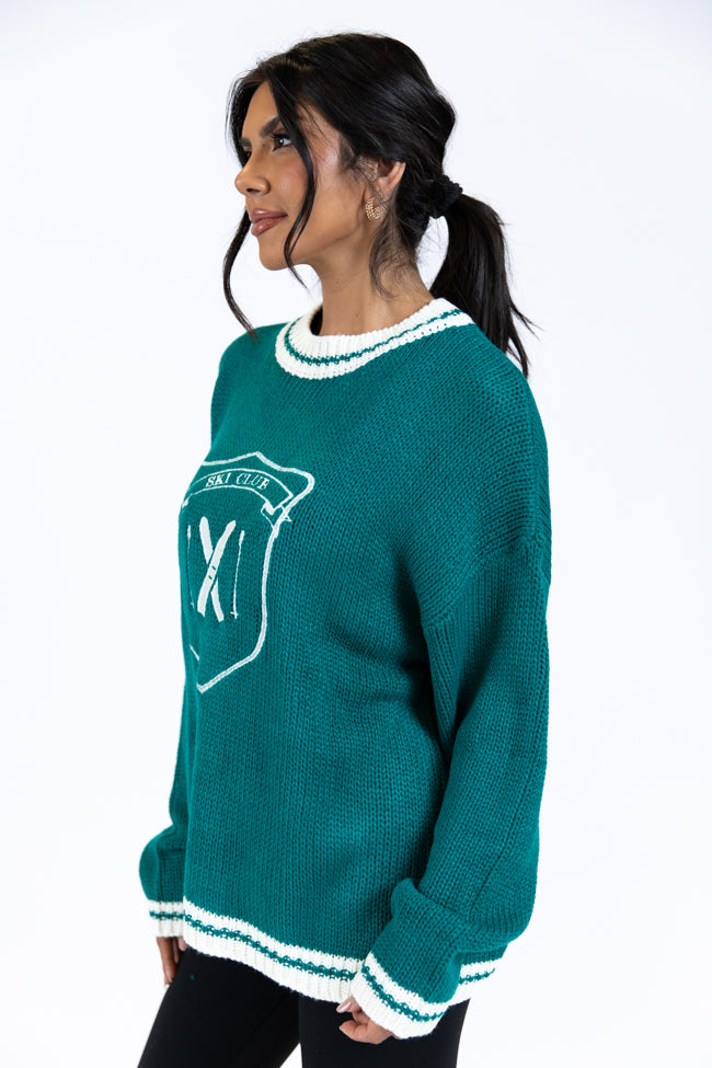 Ski Club Green and Ivory Embroidered Sweater FINAL SALE-Sunny Prom