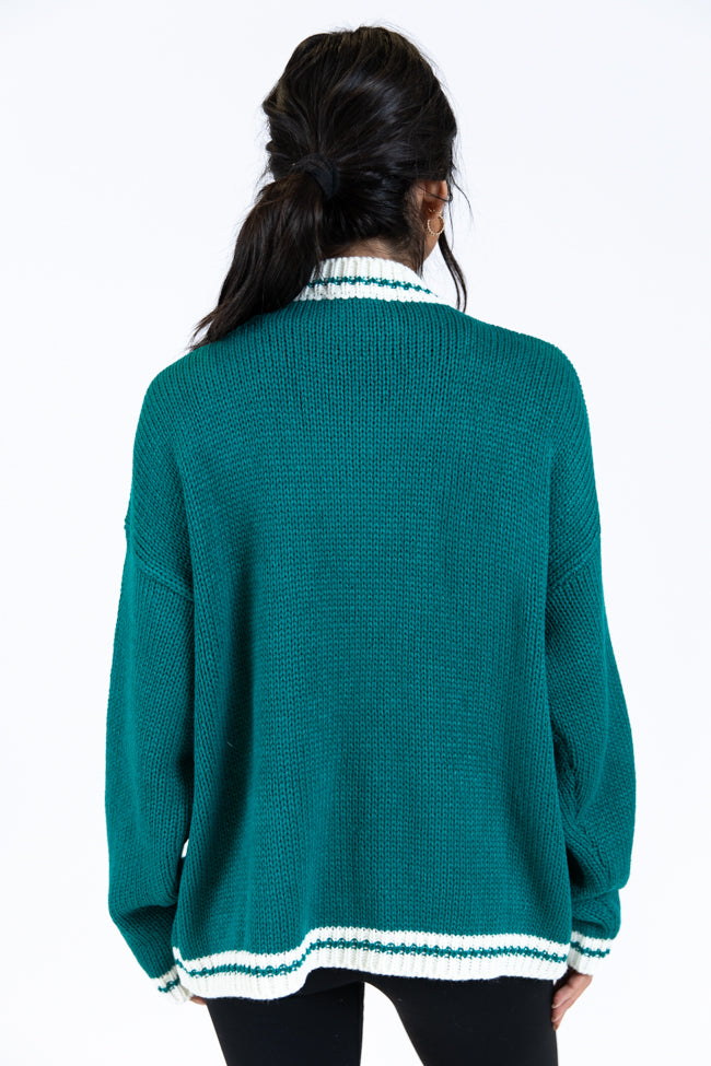 Ski Club Green and Ivory Embroidered Sweater FINAL SALE-Sunny Prom