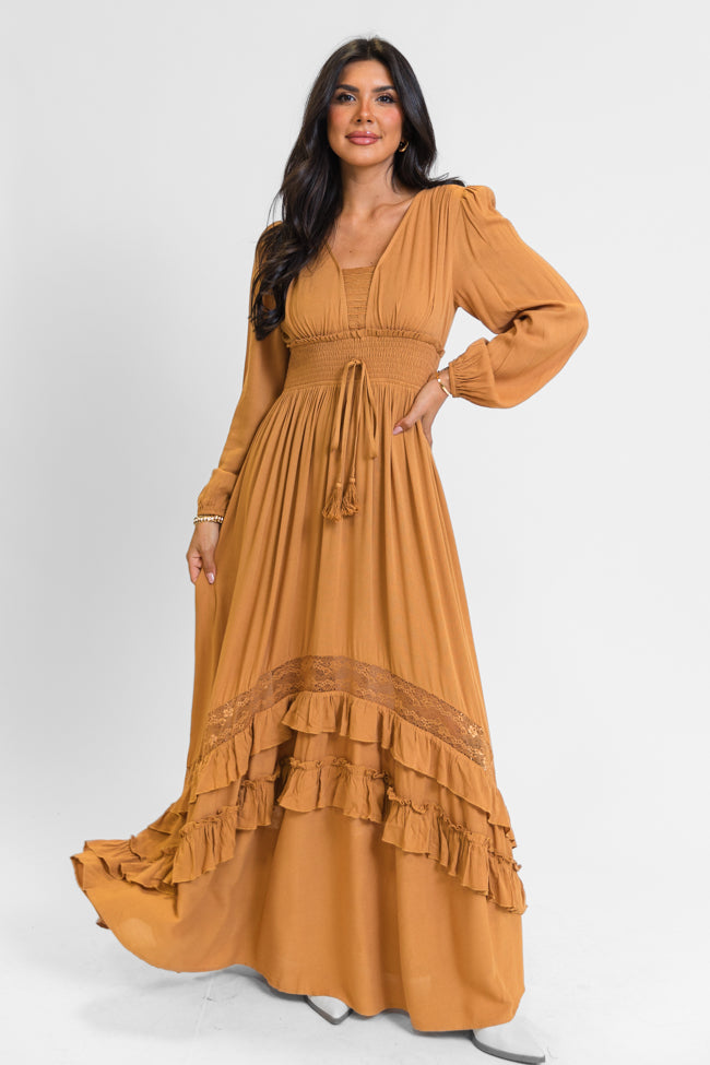 Lucky To Have You Camel Maxi Dress SALE-Sunny Prom